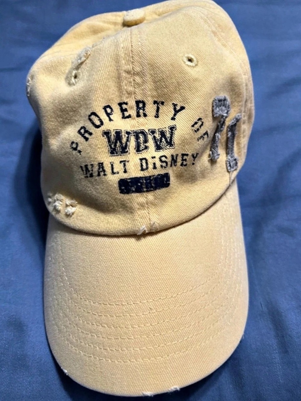 Disney Distressed Walt World Hat in Yellow